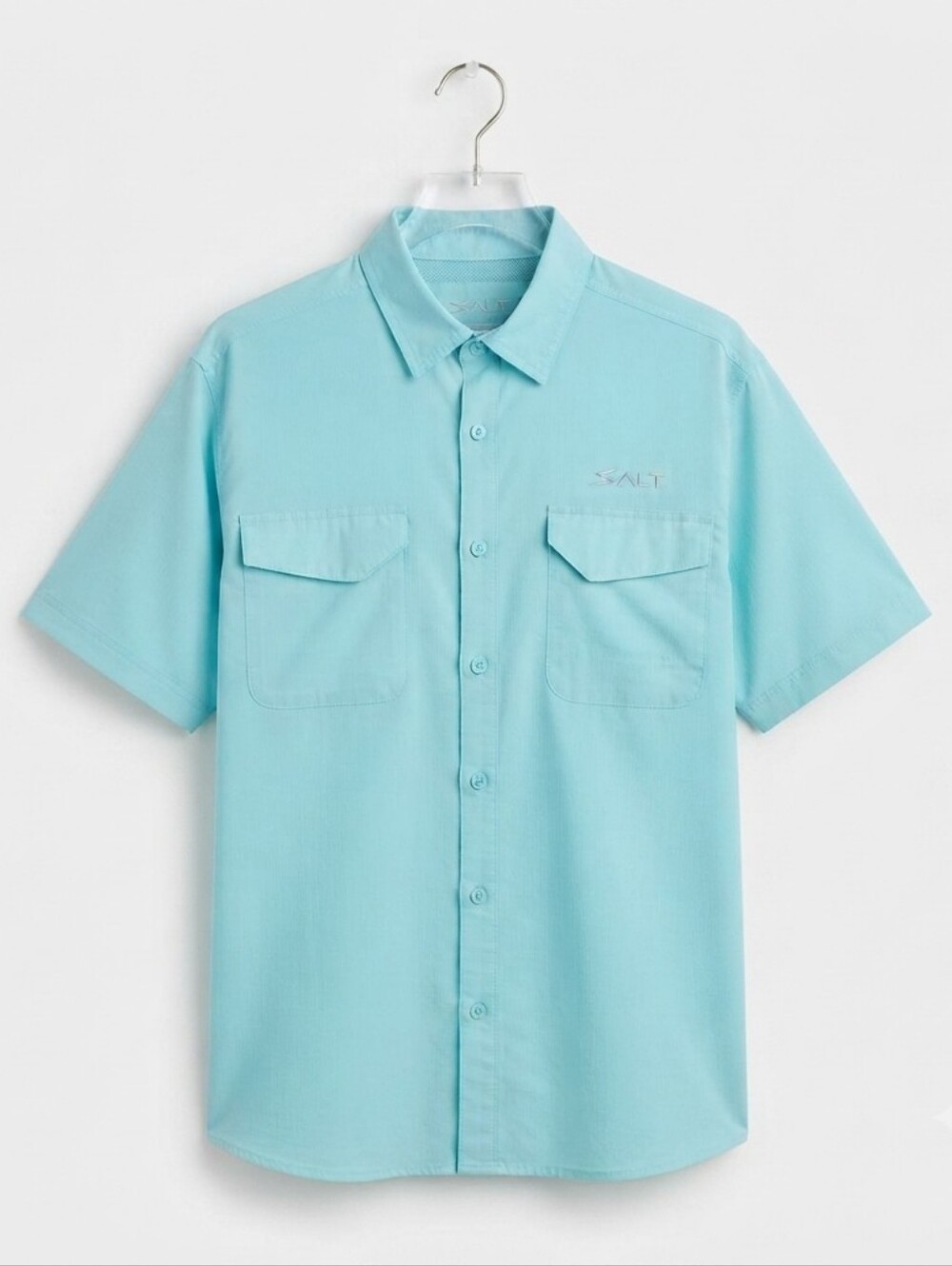 SILVER BAIT Men's Short Sleeve Fishing Shirt - Light Blue, Size 3XL